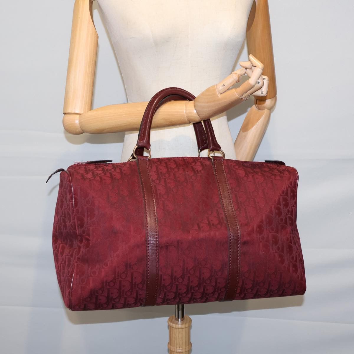 Dior Trotter Burgundy Canvas Travel Bag (Pre-Owned) Size ONE SIZE - 6 Thumbnail