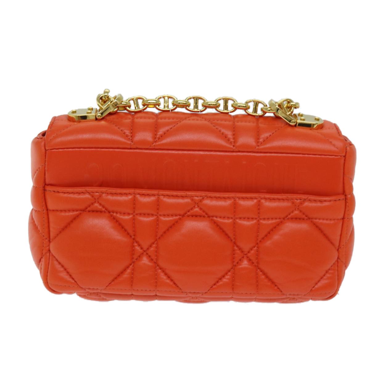 Dior Caro Orange Leather Shoulder Bag (Pre-Owned) Size ONE SIZE - 2 Thumbnail