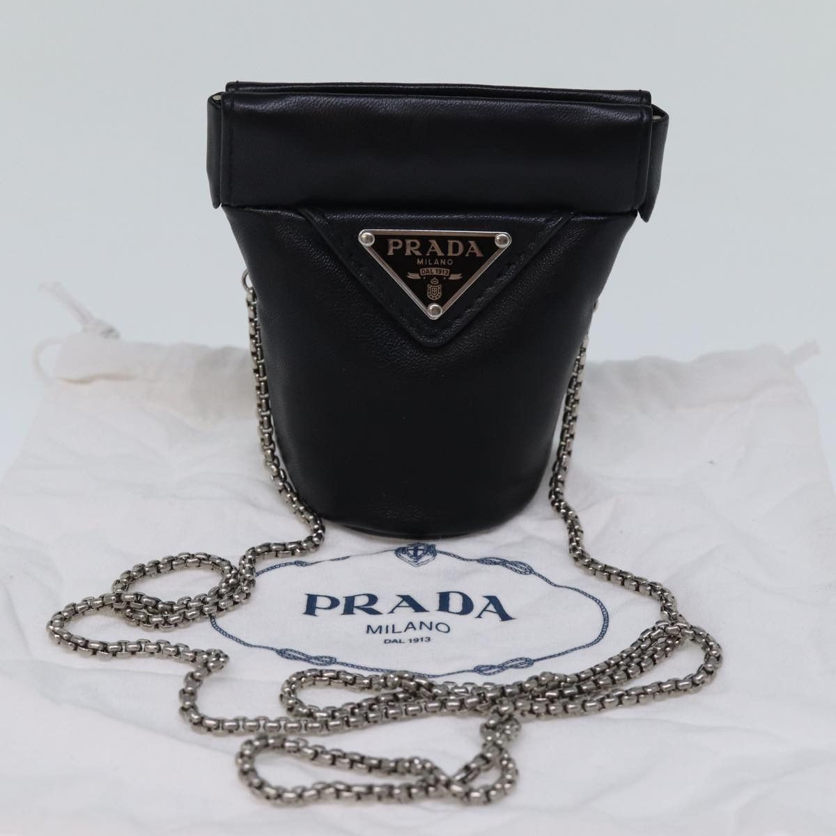 Prada Saffiano Black Leather Shoulder Bag (Pre-Owned) Size ONE SIZE - 9 Thumbnail