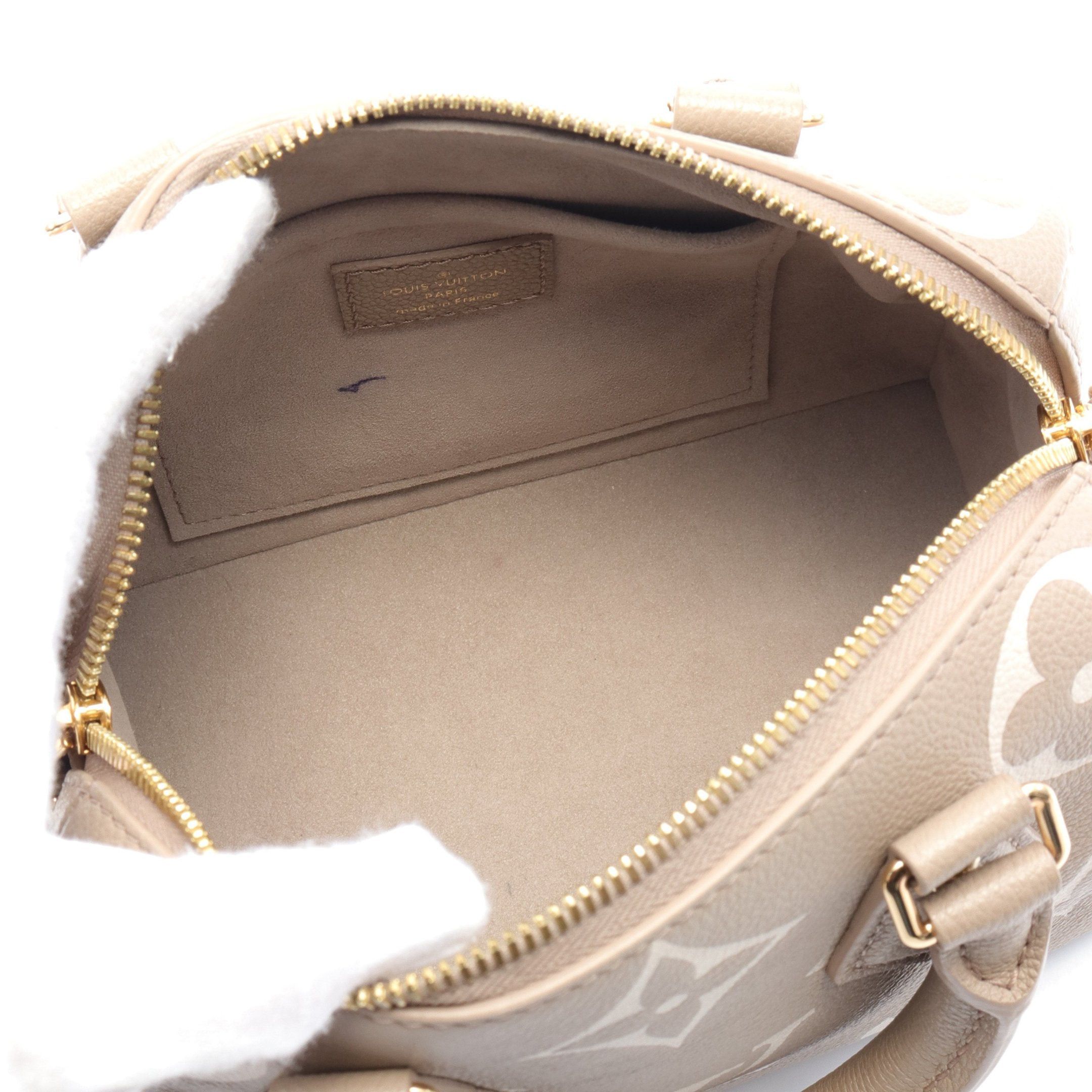 Louis Vuitton Louis Vuitton Speedy 20 Monogram Amplant Handbag Leather Gray Beige Size ONE SIZE - 3 Thumbnail