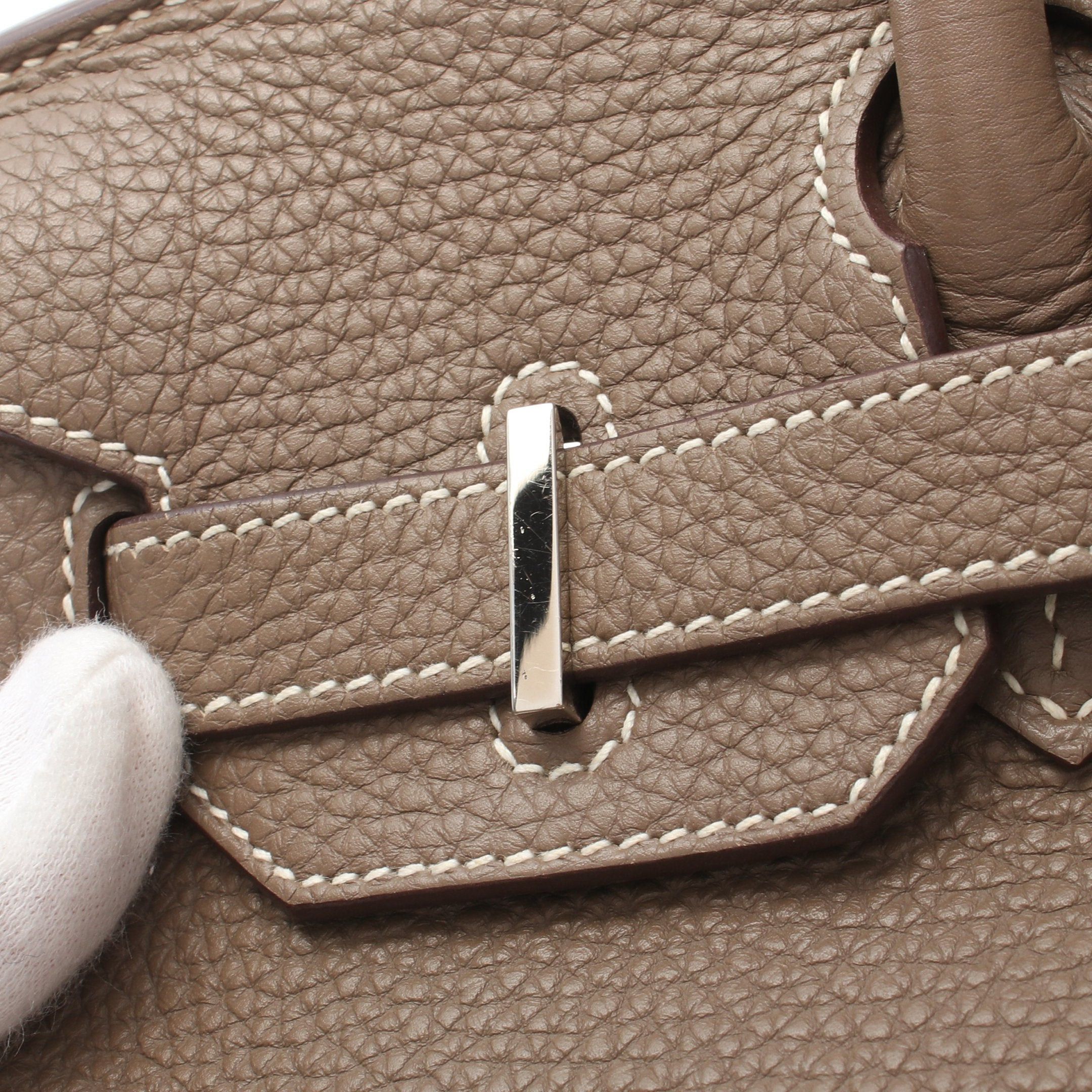 Hermes Hermes Birkin 30 Étoupe Handbag Togo Gray Brown Silver Hardware □O Stamp Size ONE SIZE - 9 Thumbnail