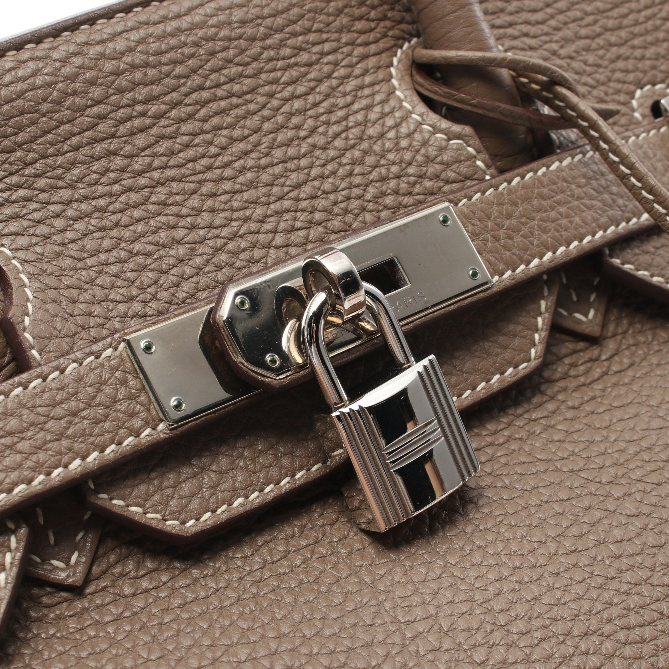 Hermes Hermes Birkin 30 Étoupe Handbag Togo Gray Brown Silver Hardware □O Stamp Size ONE SIZE - 10 Thumbnail