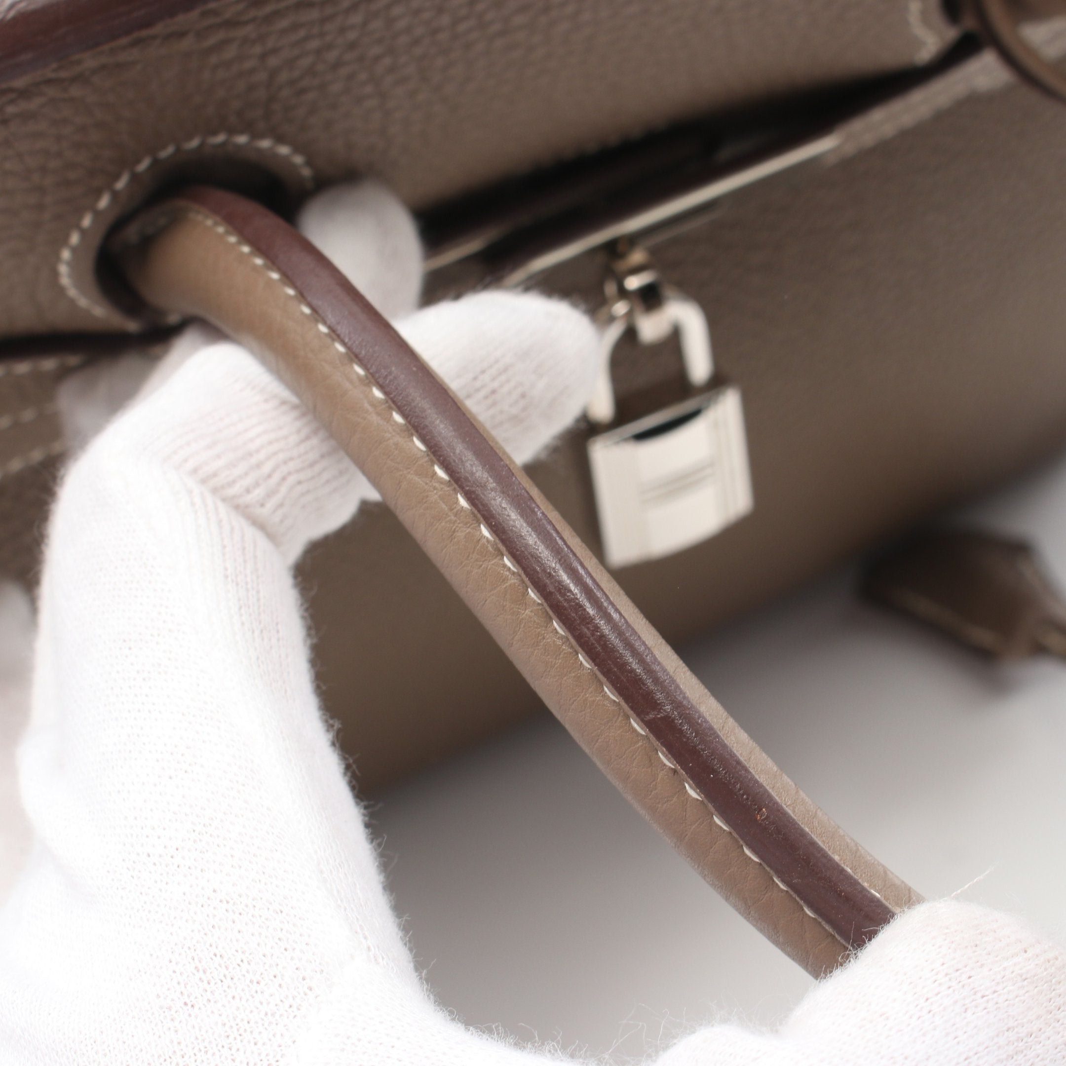 Hermes Hermes Birkin 30 Étoupe Handbag Togo Gray Brown Silver Hardware □O Stamp Size ONE SIZE - 5 Thumbnail