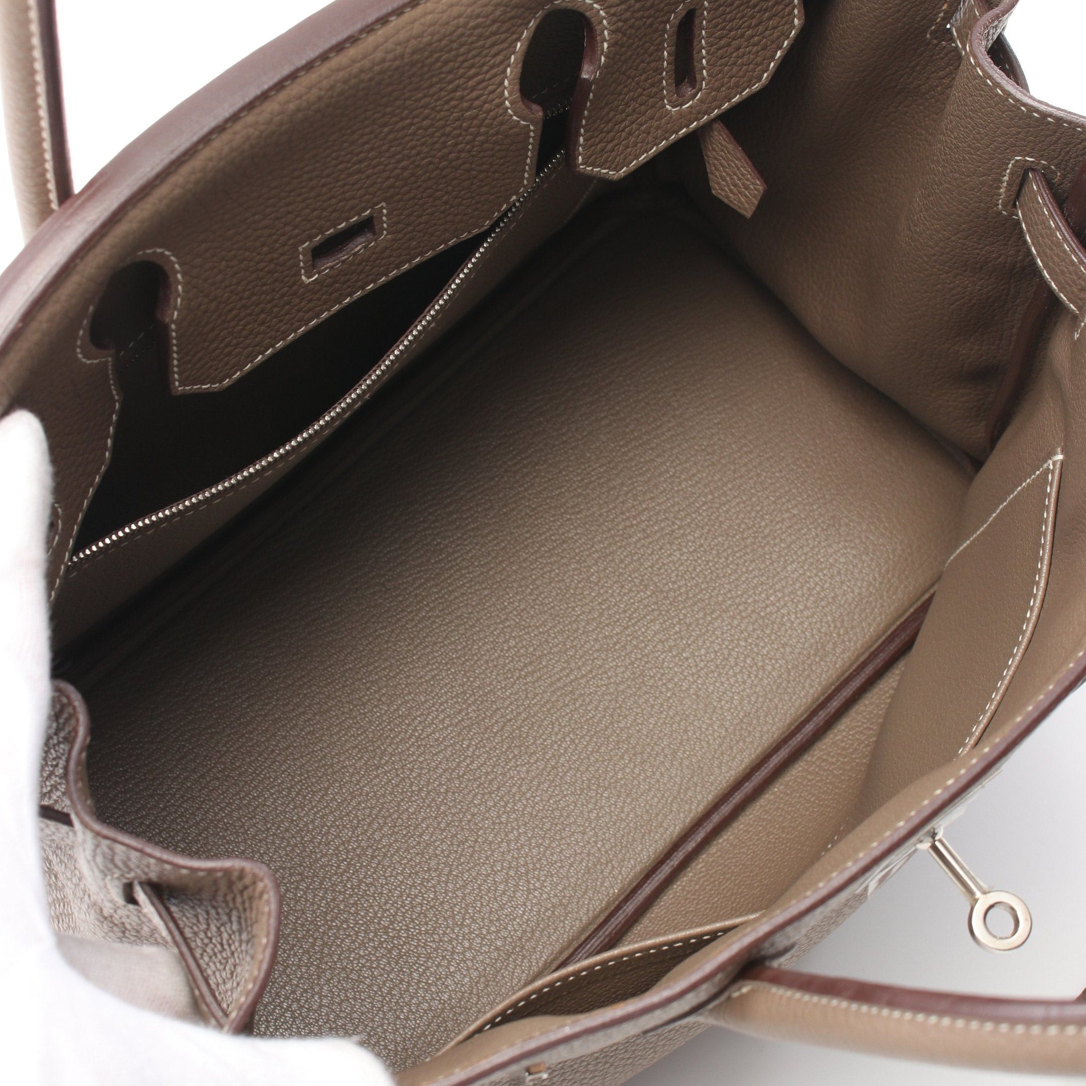 Hermes Hermes Birkin 30 Étoupe Handbag Togo Gray Brown Silver Hardware □O Stamp Size ONE SIZE - 3 Thumbnail