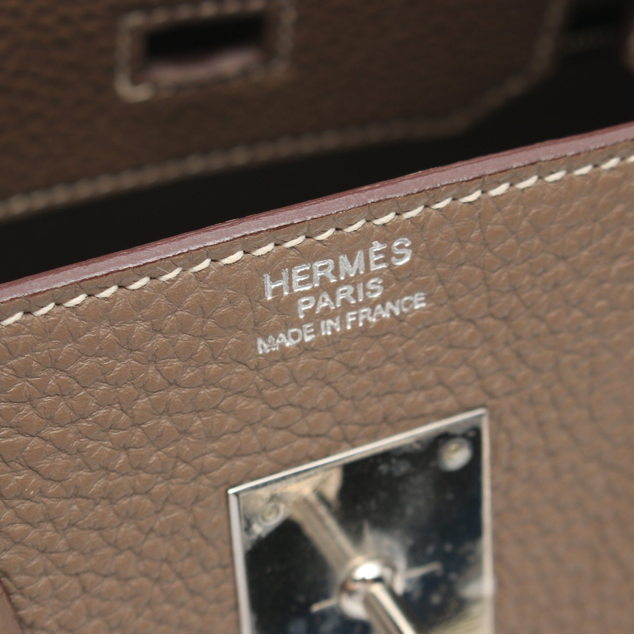 Hermes Hermes Birkin 30 Étoupe Handbag Togo Gray Brown Silver Hardware □O Stamp Size ONE SIZE - 4 Thumbnail