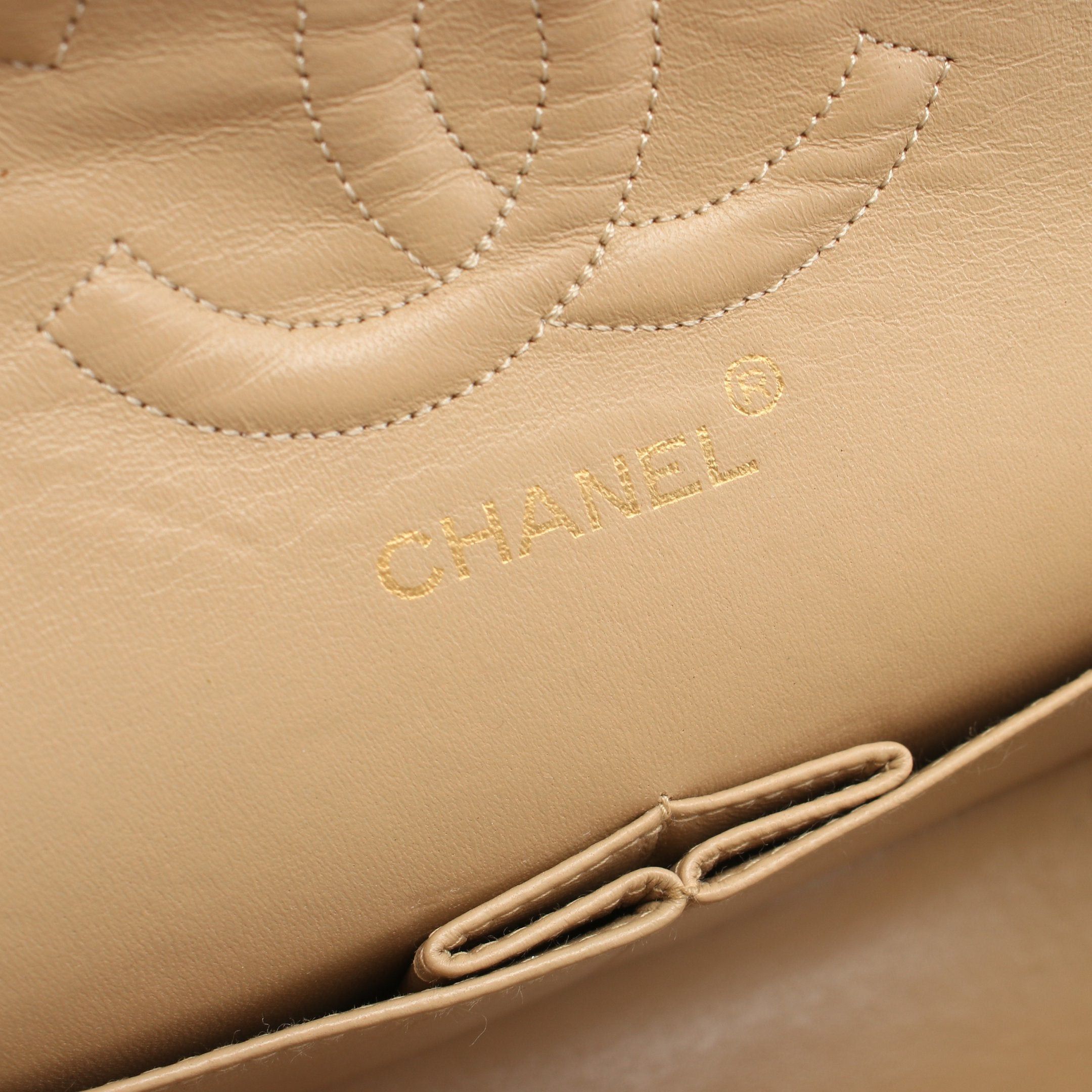Chanel Chanel Matelasse Double Flap Chain Shoulder Bag Lambskin Beige Gold Hardware Size ONE SIZE - 4 Thumbnail