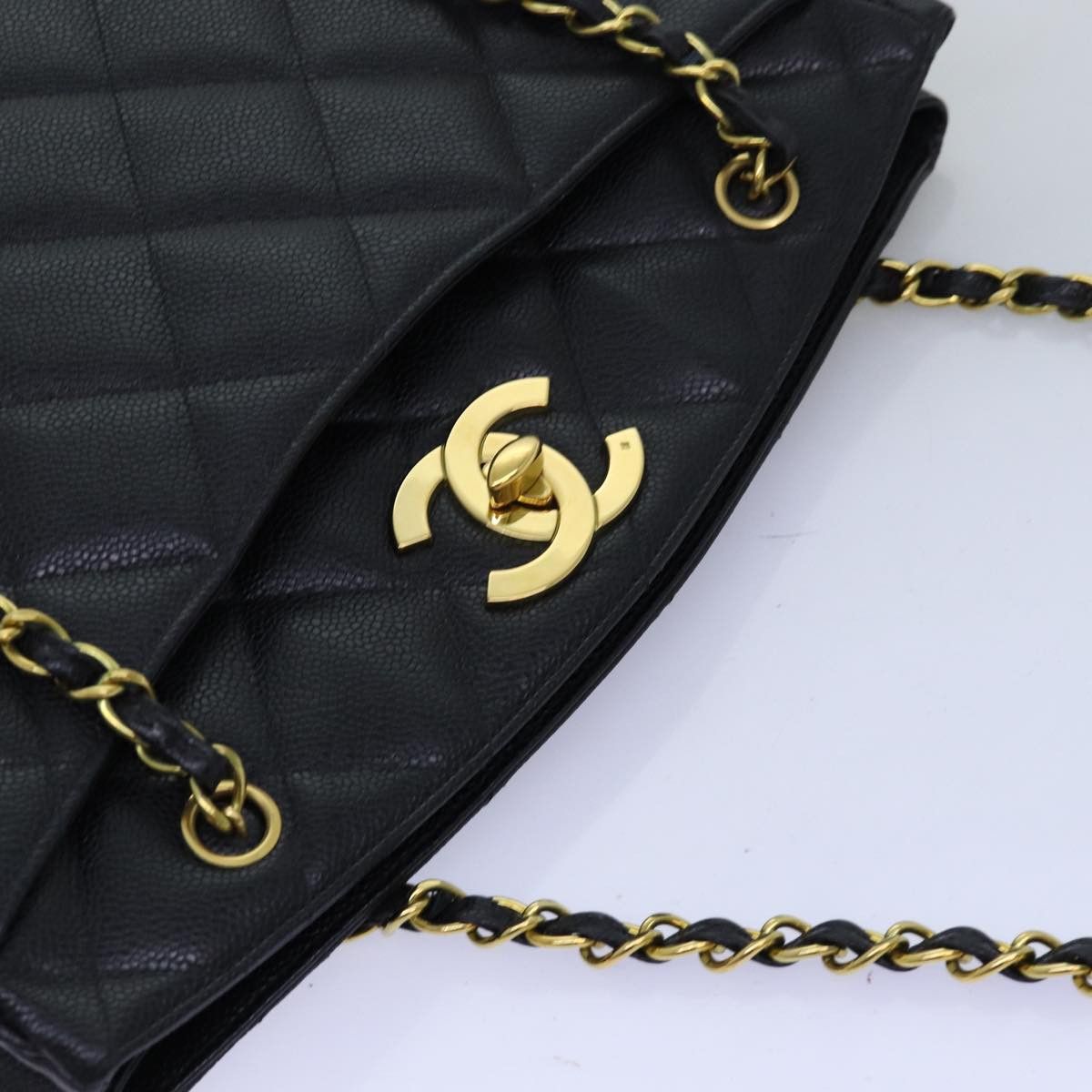 Chanel Coco Mark Black Leather Shoulder Bag (Pre-Owned) Size ONE SIZE - 4 Thumbnail
