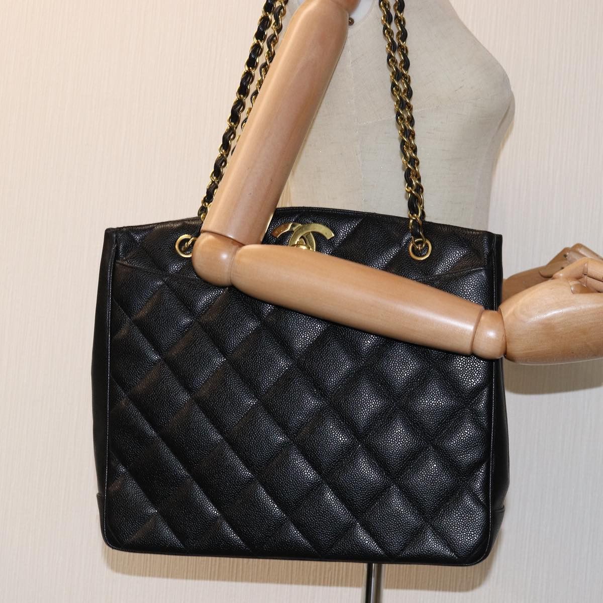 Chanel Coco Mark Black Leather Shoulder Bag (Pre-Owned) Size ONE SIZE - 7 Thumbnail
