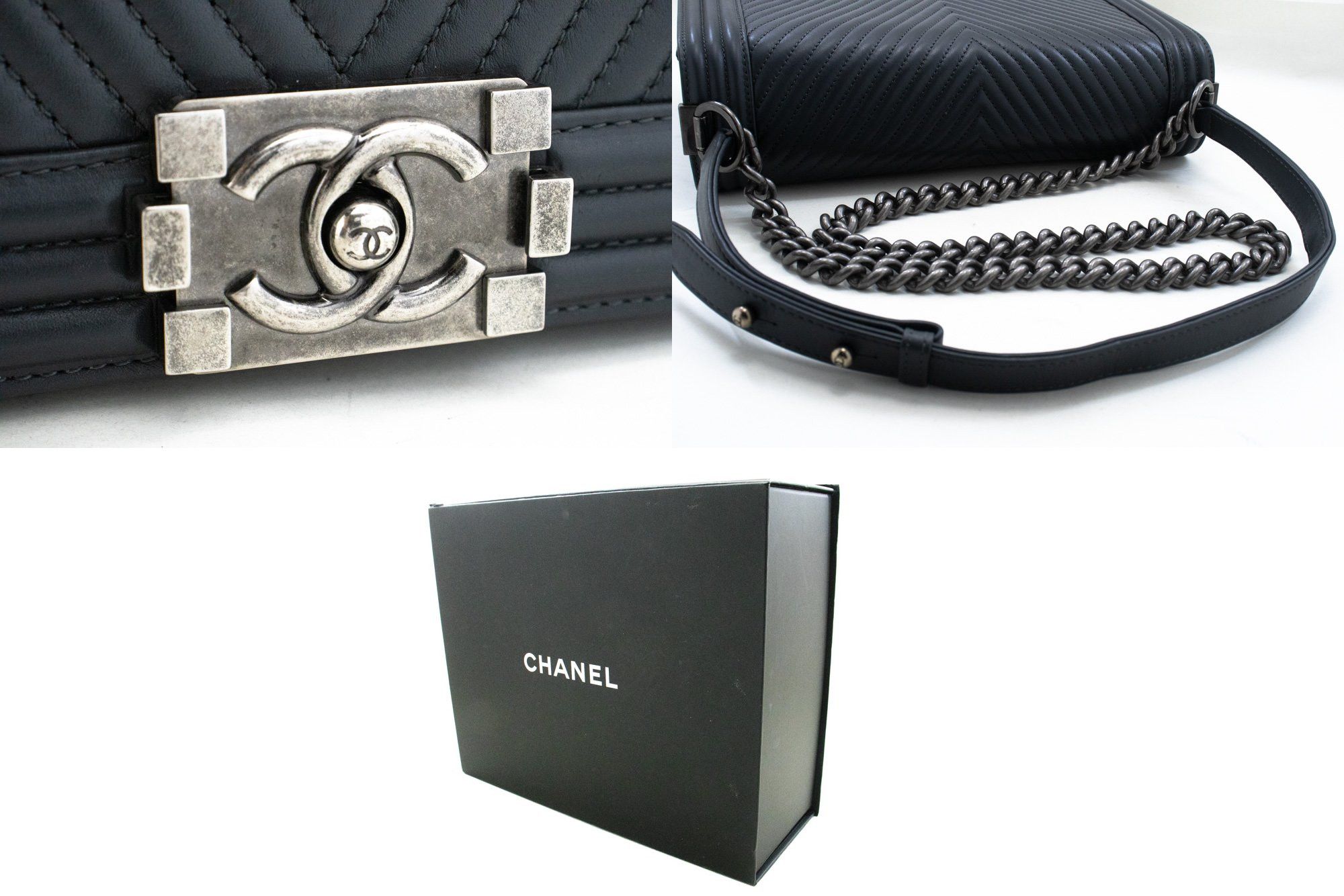 Chanel Boy Grey Leather Shoulder Bag (Pre-Owned) Size ONE SIZE - 8 Thumbnail