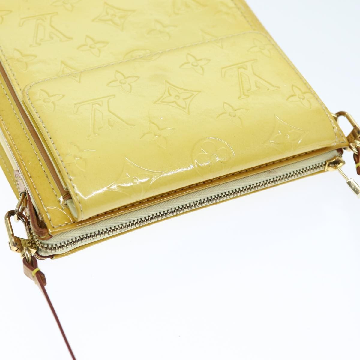 Louis Vuitton Mott Yellow Patent Leather Clutch Bag (Pre-Owned) Size ONE SIZE - 13 Thumbnail