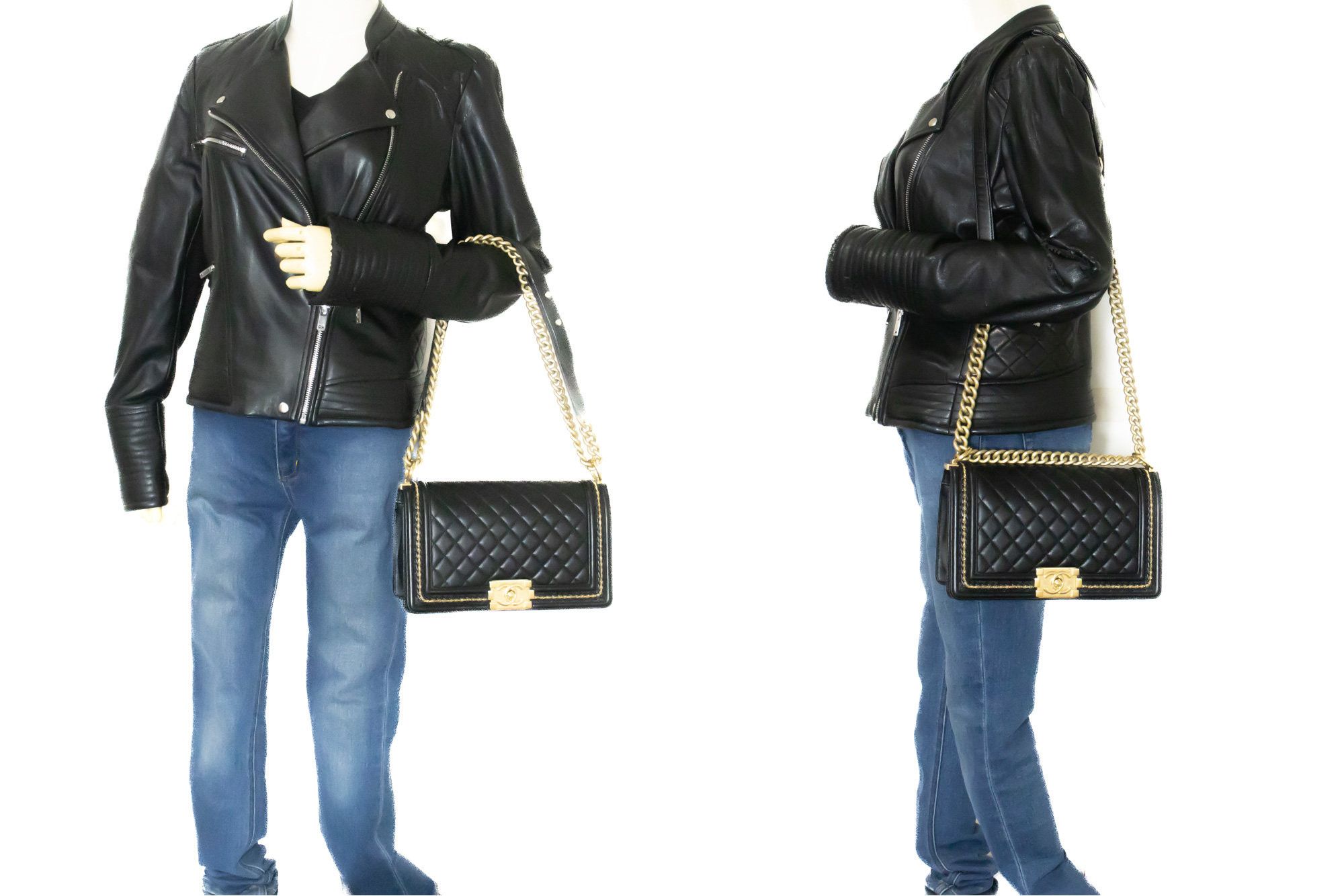 Chanel Boy Black Leather Shoulder Bag (Pre-Owned) Size ONE SIZE - 7 Thumbnail