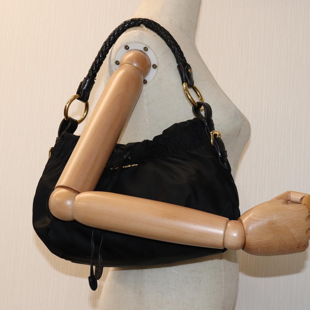 Prada Tessuto Black Synthetic Shoulder Bag (Pre-Owned) Size ONE SIZE - 7 Thumbnail