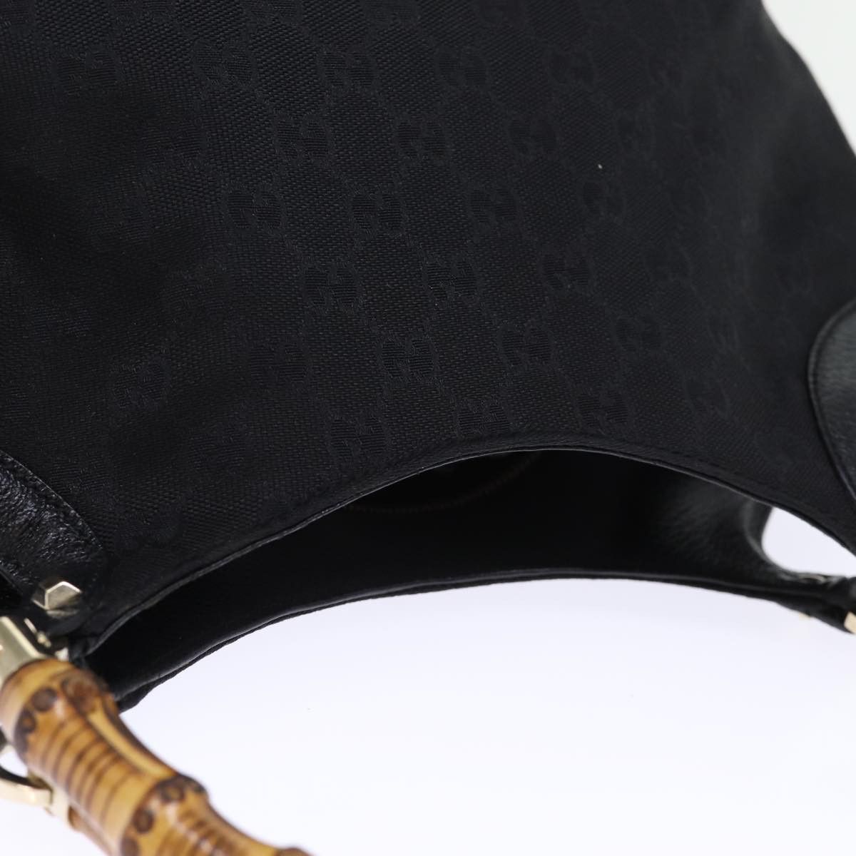 Gucci Bamboo Black Canvas Handbag (Pre-Owned) Size ONE SIZE - 13 Thumbnail