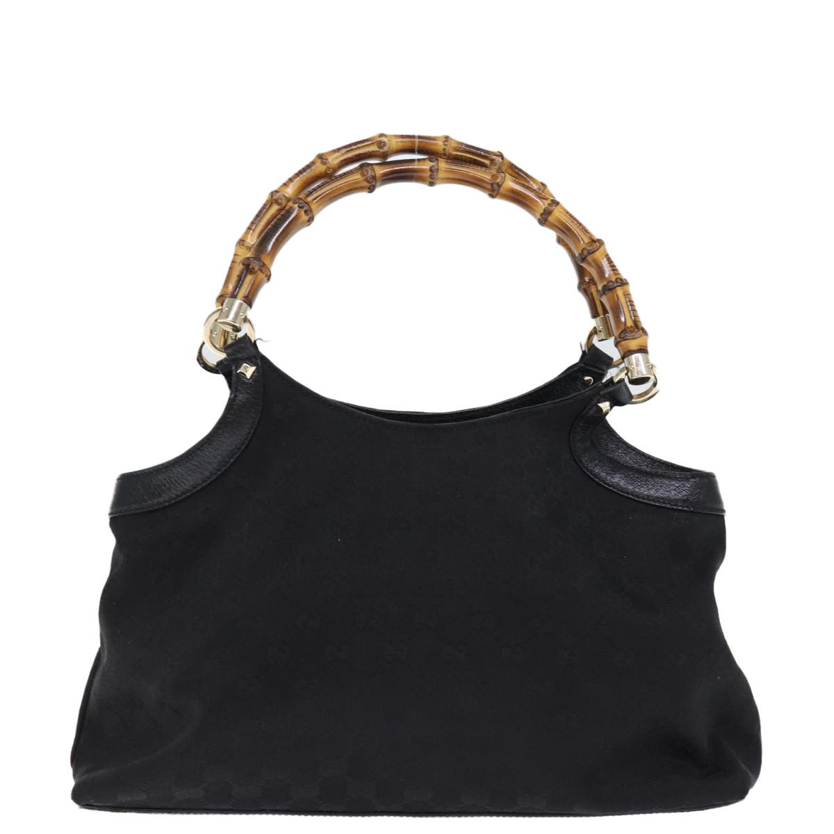 Gucci Bamboo Black Canvas Handbag (Pre-Owned) Size ONE SIZE - 11 Thumbnail