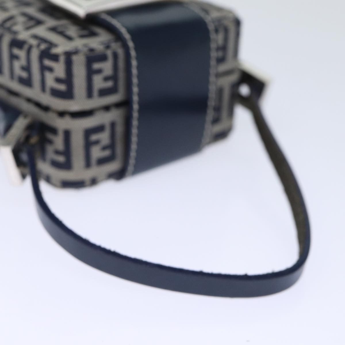 Fendi Zucchino Navy Canvas Clutch Bag (Pre-Owned) Size ONE SIZE - 4 Thumbnail