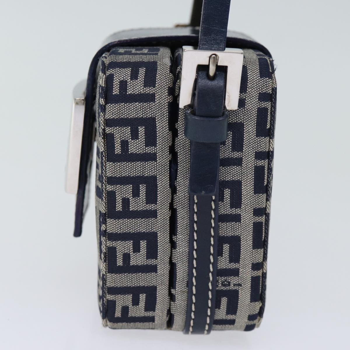 Fendi Zucchino Navy Canvas Clutch Bag (Pre-Owned) Size ONE SIZE - 10 Thumbnail
