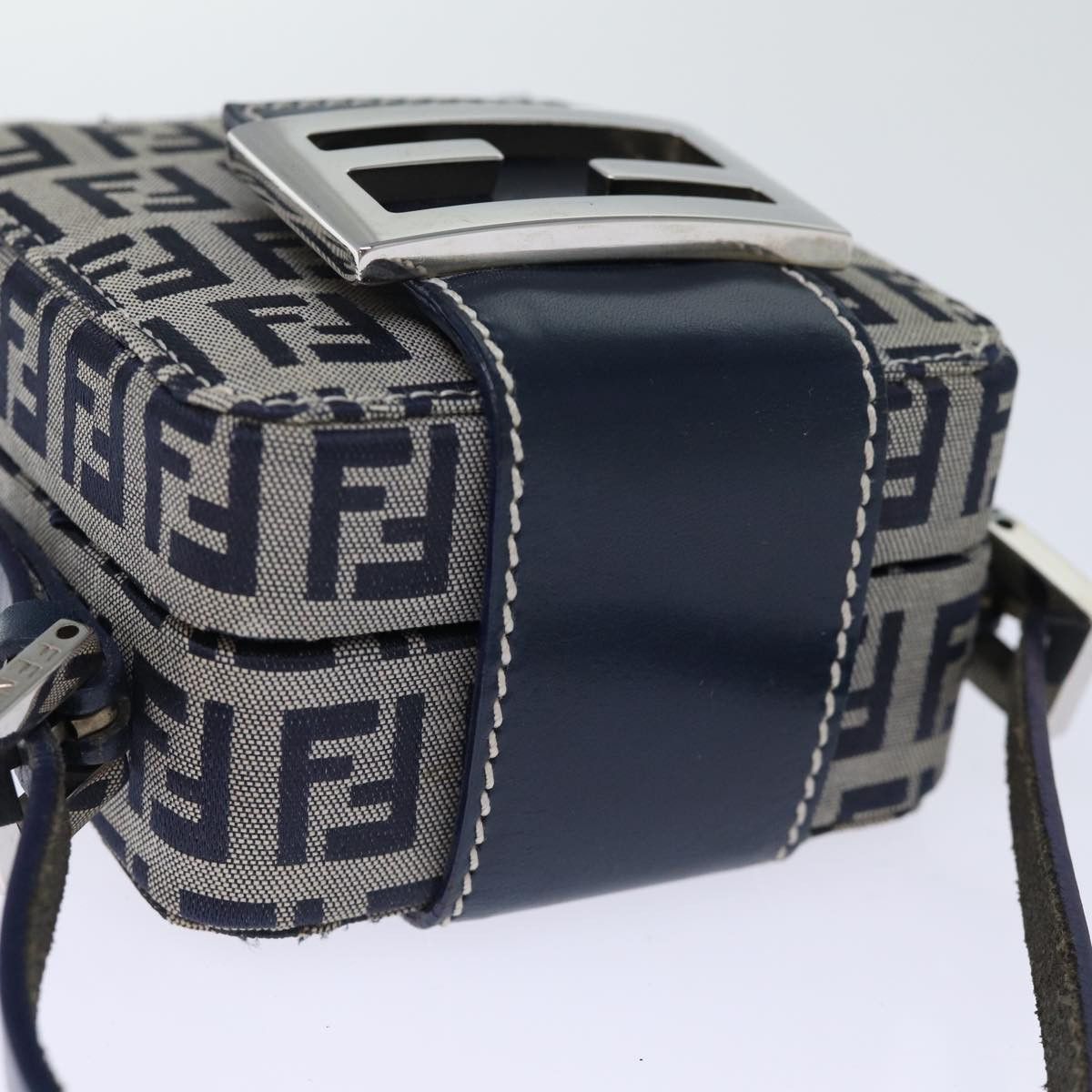 Fendi Zucchino Navy Canvas Clutch Bag (Pre-Owned) Size ONE SIZE - 11 Thumbnail