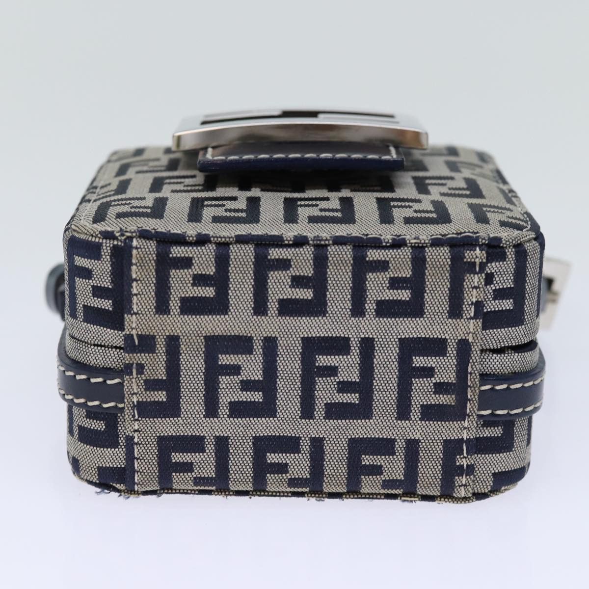 Fendi Zucchino Navy Canvas Clutch Bag (Pre-Owned) Size ONE SIZE - 3 Thumbnail