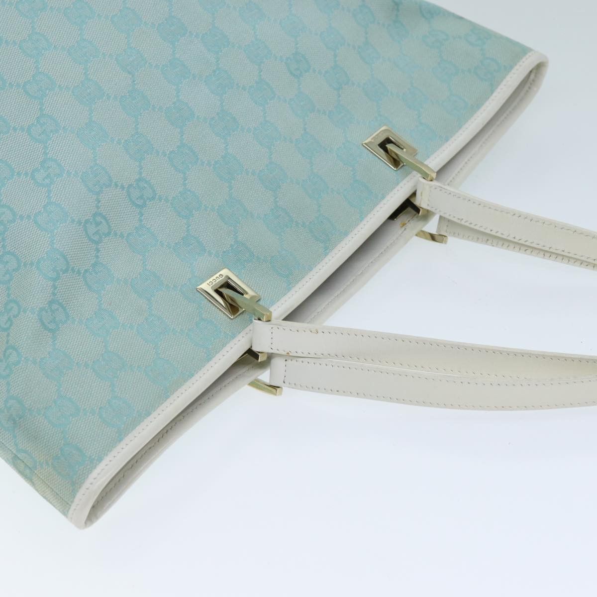 Gucci Gg Canvas Blue Canvas Tote Bag (Pre-Owned) Size ONE SIZE - 4 Thumbnail