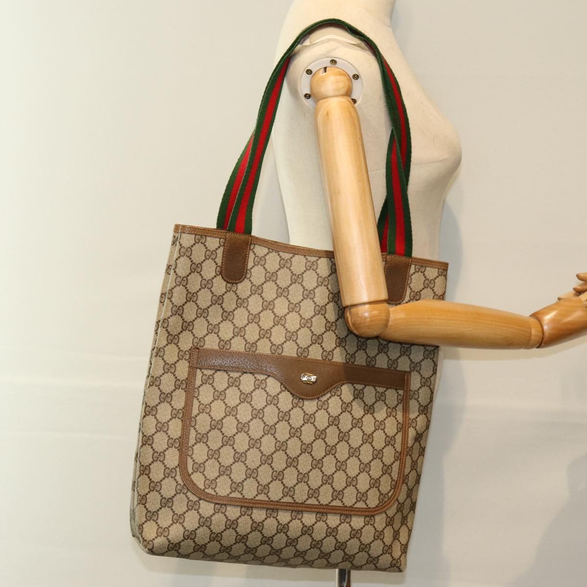 Gucci Sherry Beige Canvas Tote Bag (Pre-Owned) Size ONE SIZE - 7 Thumbnail