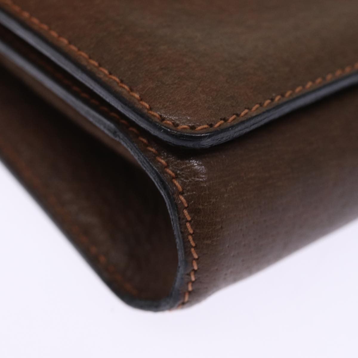 Sherry Brown Leather Clutch Bag (Pre-Owned)