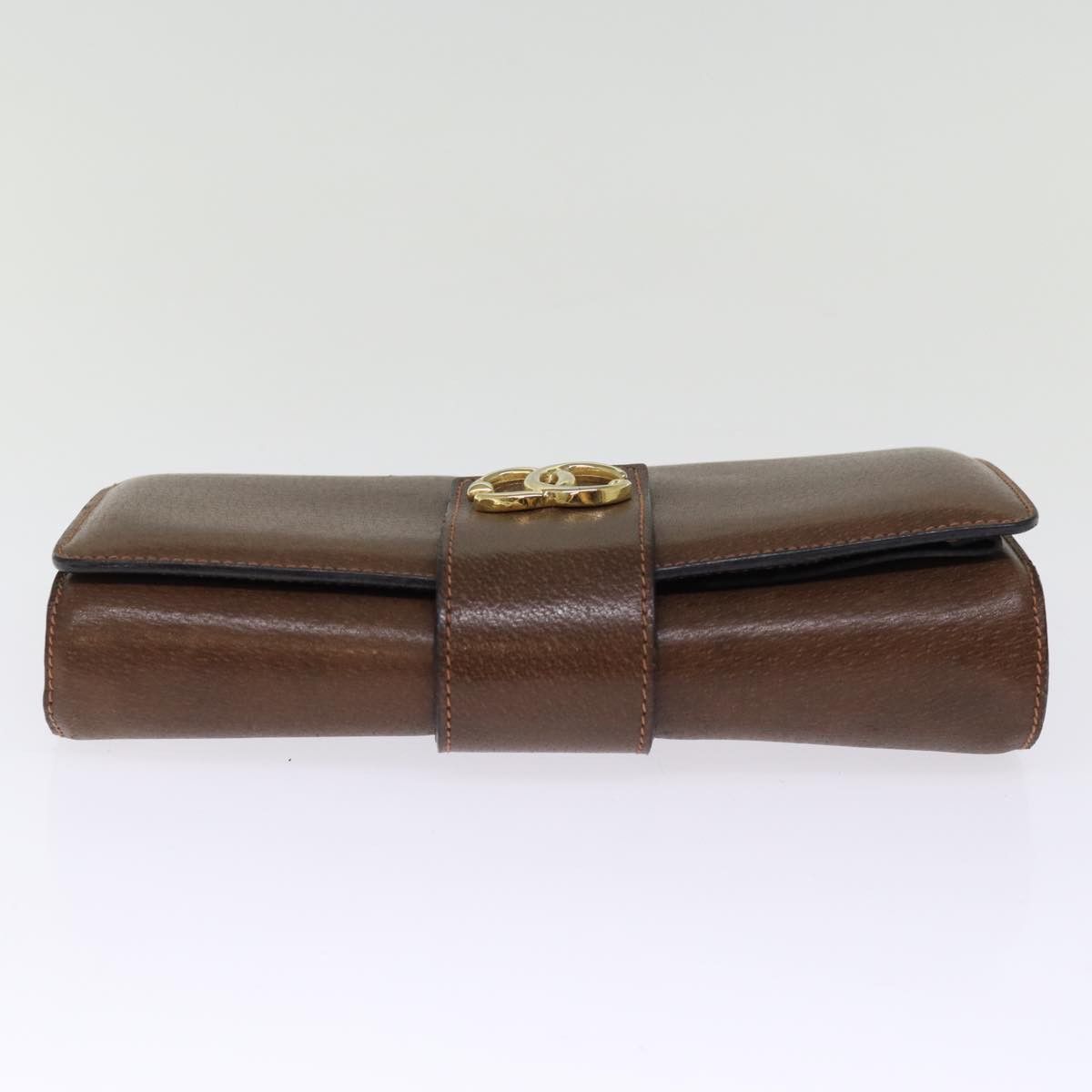 Sherry Brown Leather Clutch Bag (Pre-Owned)