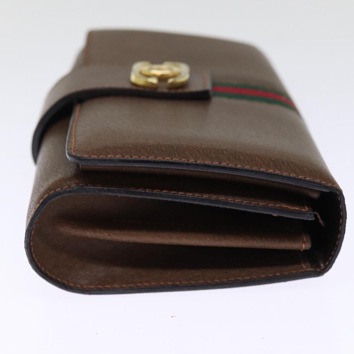 Sherry Brown Leather Clutch Bag (Pre-Owned)