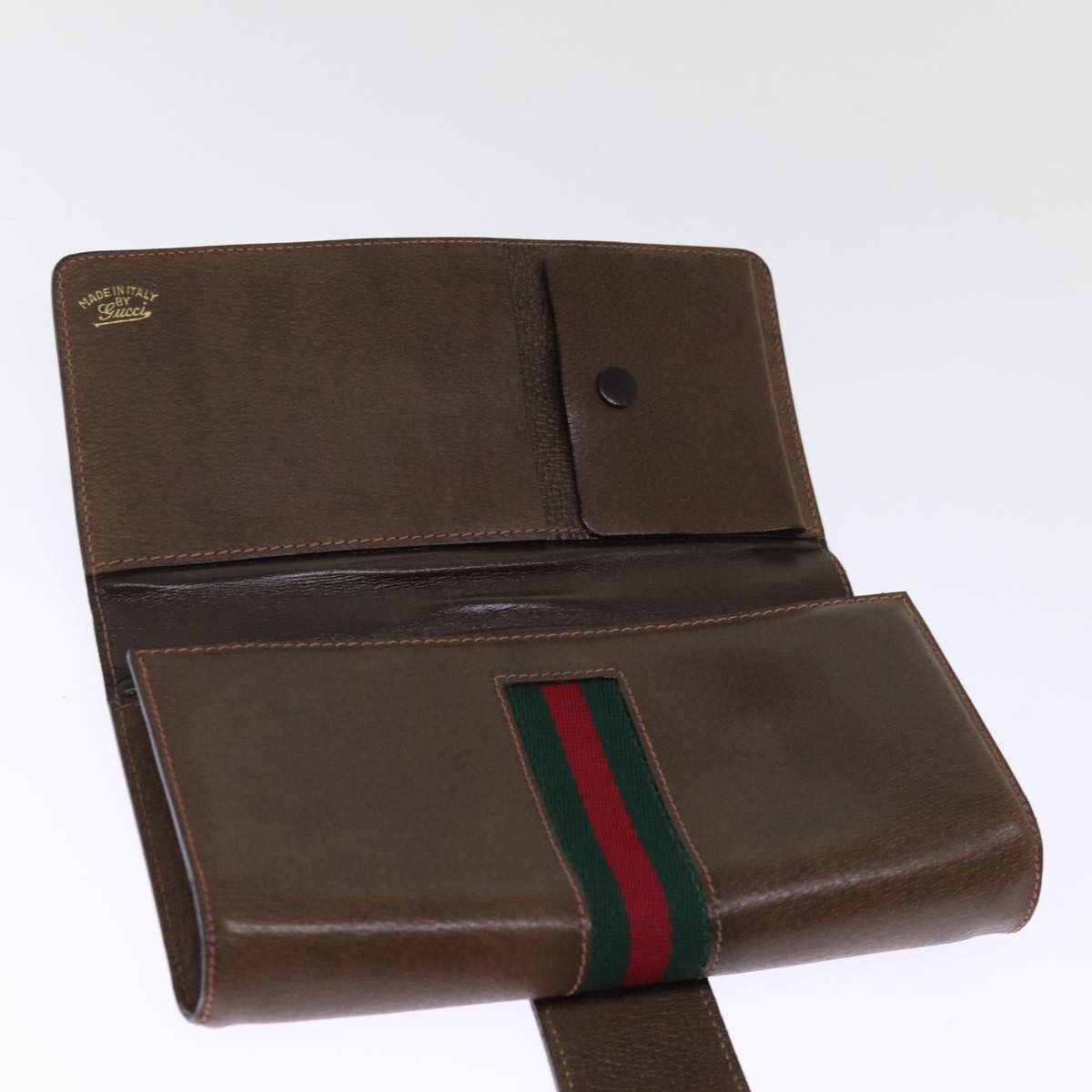 Sherry Brown Leather Clutch Bag (Pre-Owned)