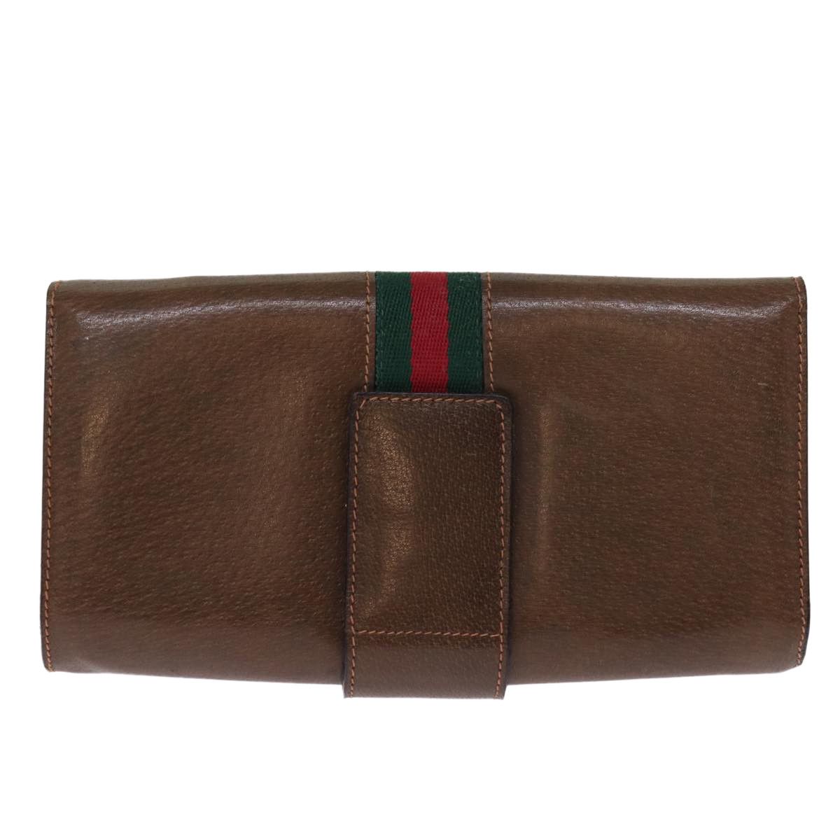 Sherry Brown Leather Clutch Bag (Pre-Owned)