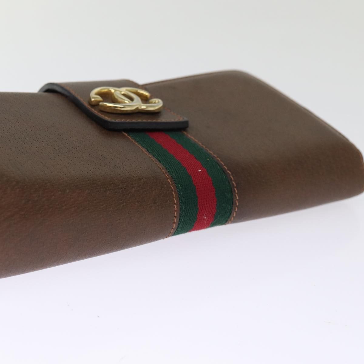 Sherry Brown Leather Clutch Bag (Pre-Owned)