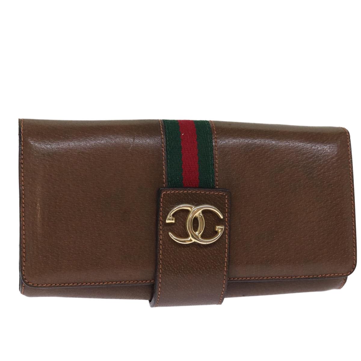 Sherry Brown Leather Clutch Bag (Pre-Owned)