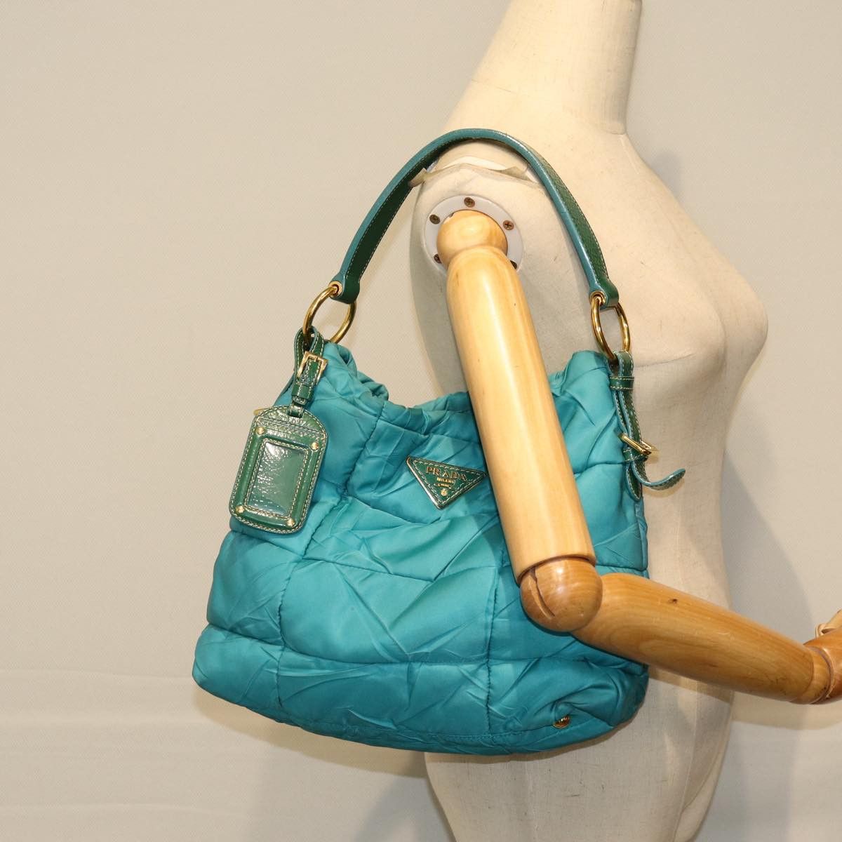 Prada Tessuto Turquoise Synthetic Tote Bag (Pre-Owned) Size ONE SIZE - 8 Thumbnail