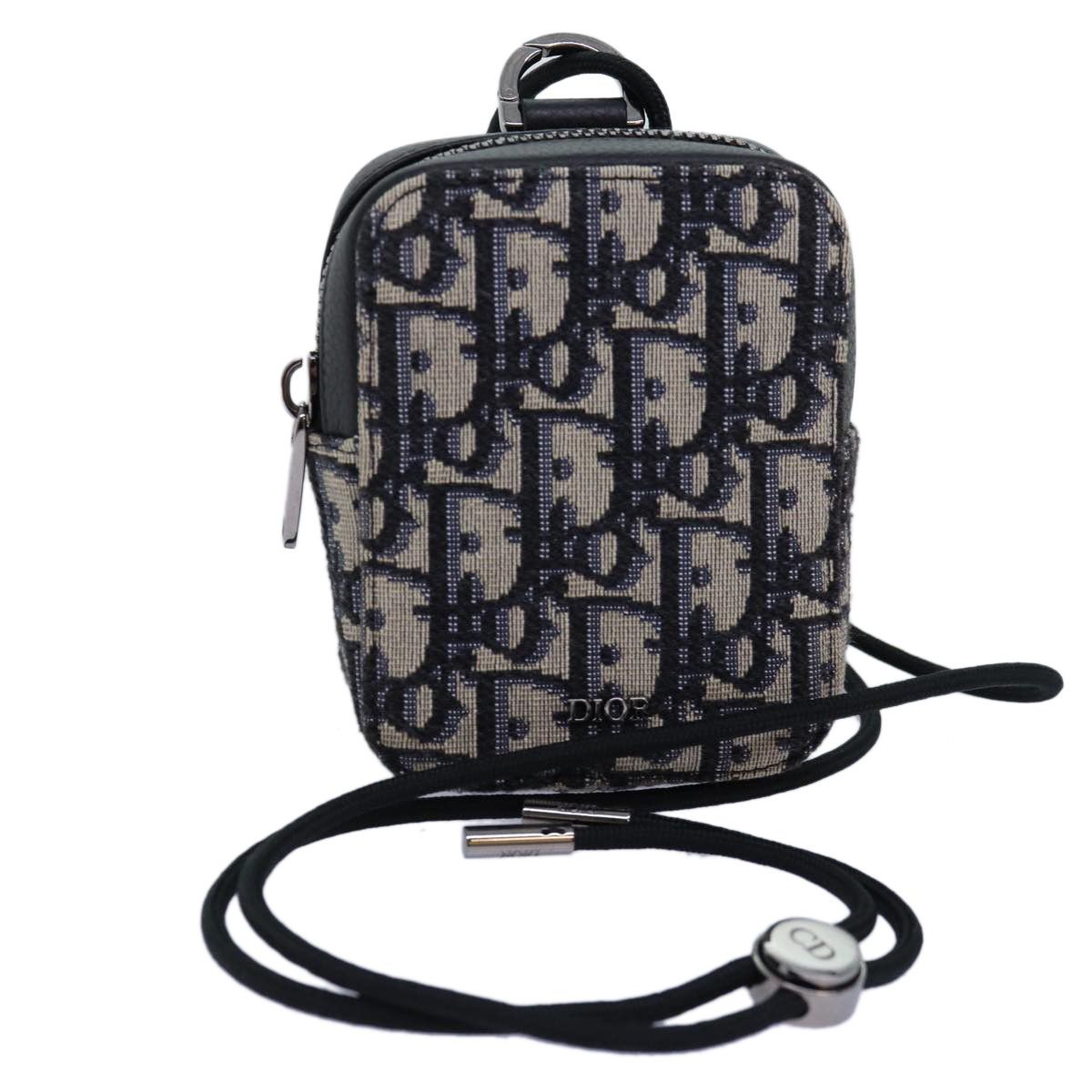 Dior Oblique Navy Canvas Clutch Bag (Pre-Owned) Size ONE SIZE - 10 Thumbnail
