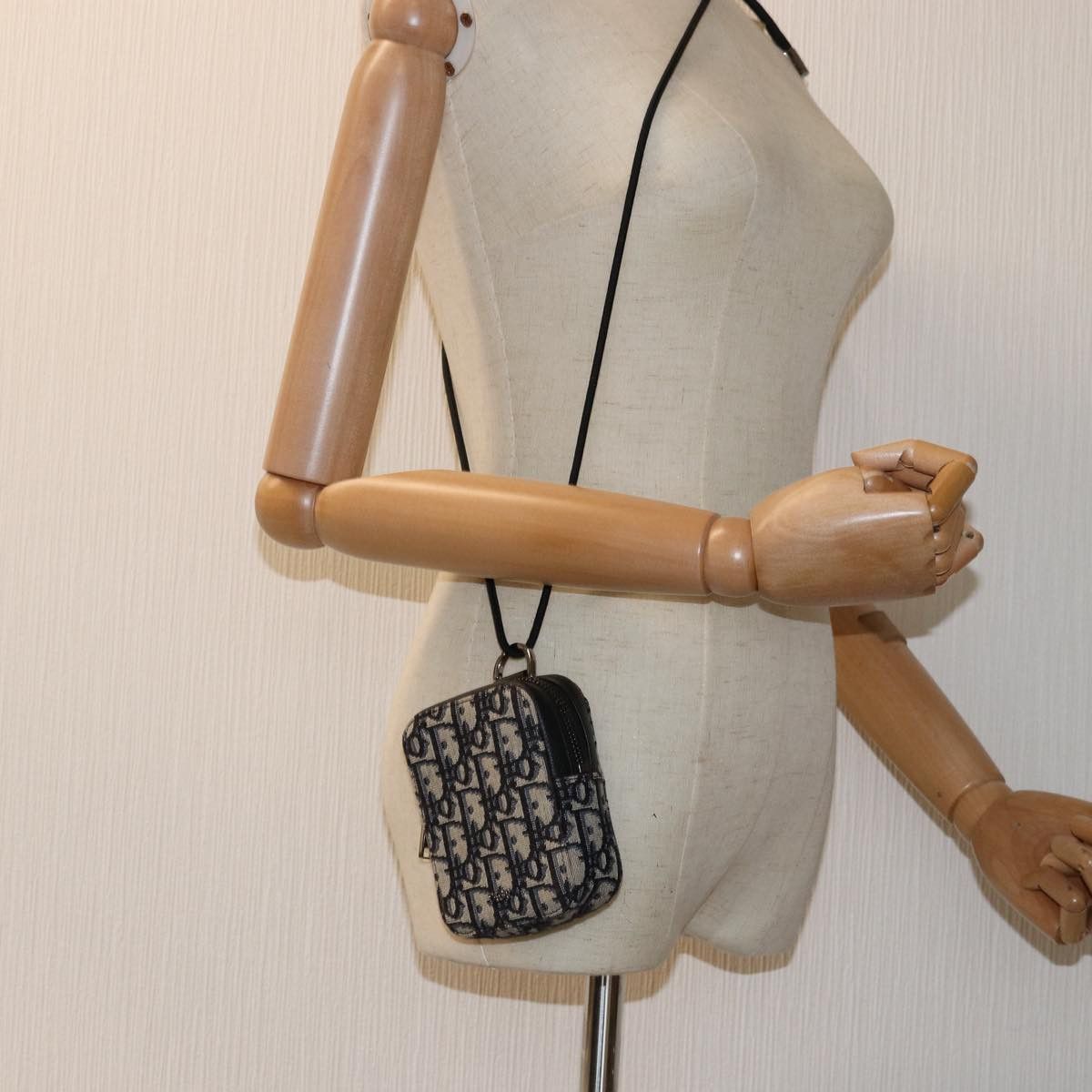 Dior Oblique Navy Canvas Clutch Bag (Pre-Owned) Size ONE SIZE - 7 Thumbnail