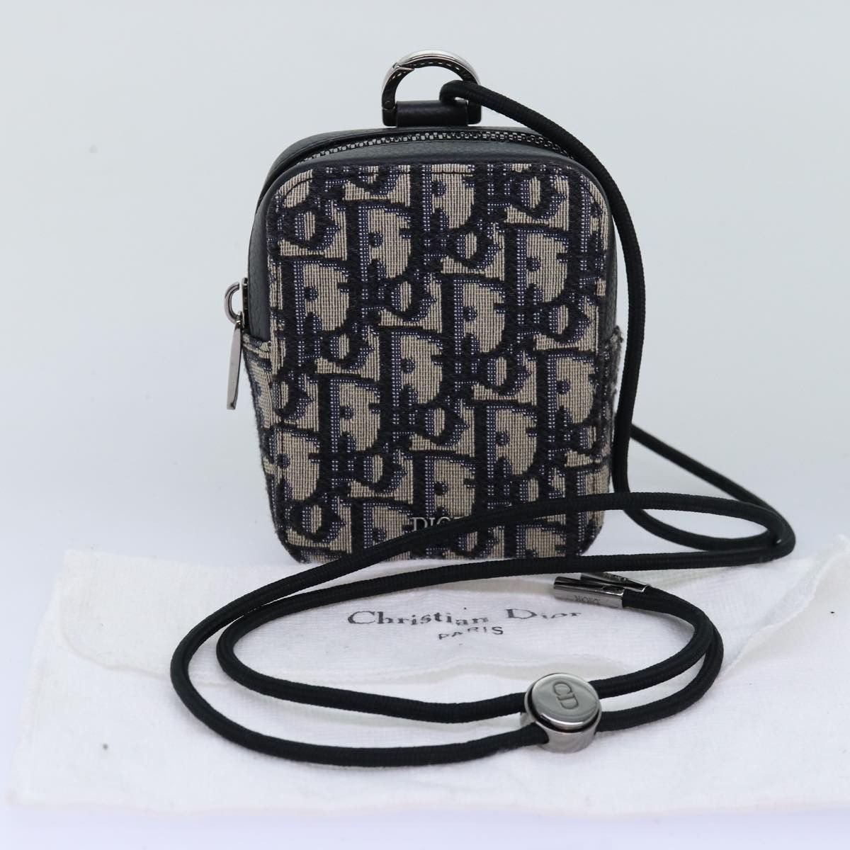 Dior Oblique Navy Canvas Clutch Bag (Pre-Owned) Size ONE SIZE - 8 Thumbnail