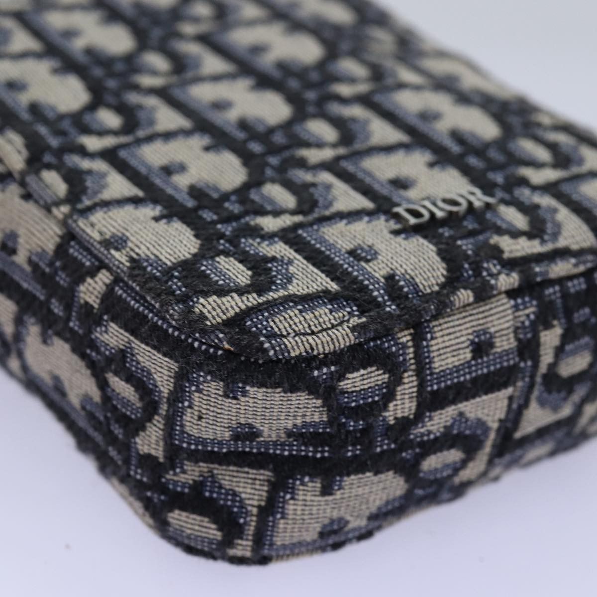 Dior Oblique Navy Canvas Clutch Bag (Pre-Owned) Size ONE SIZE - 13 Thumbnail