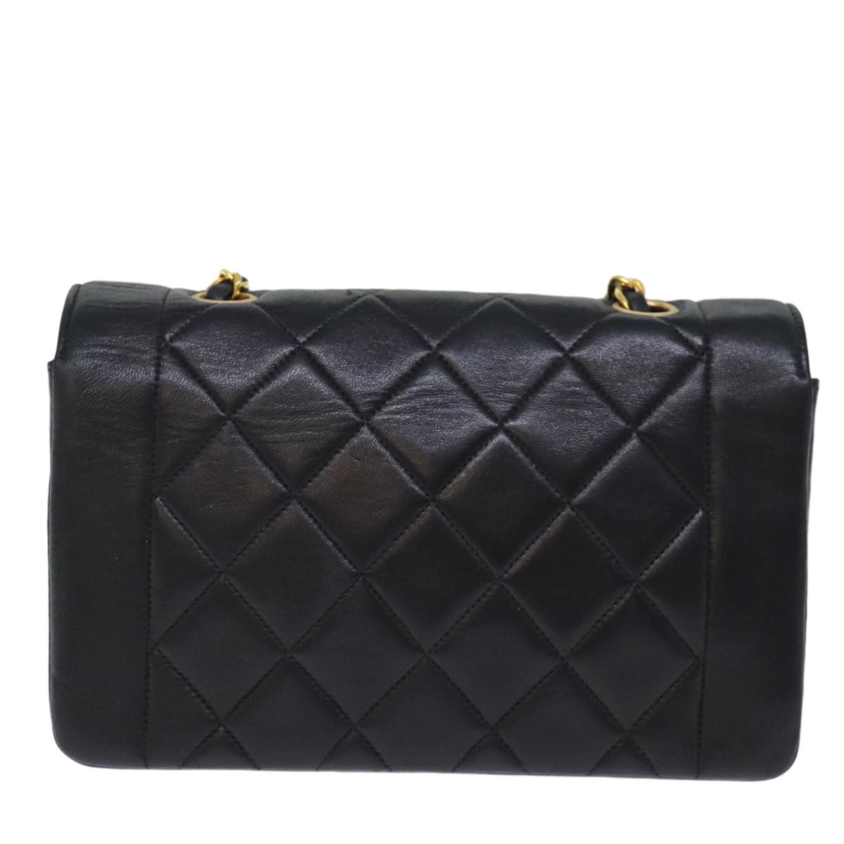 Diana Black Leather Shoulder Bag (Pre-Owned)