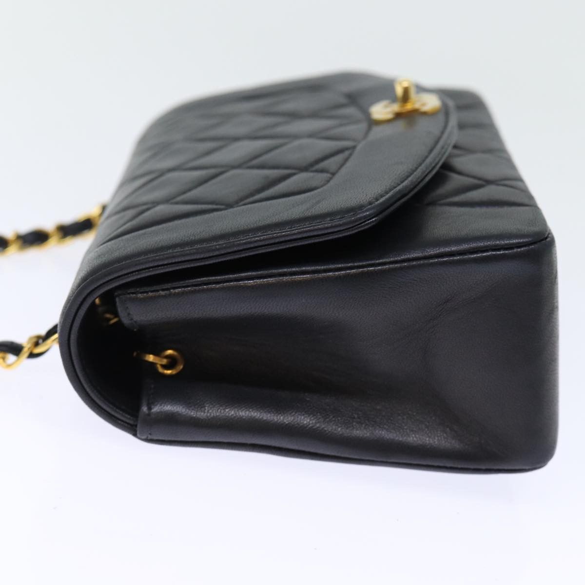 Diana Black Leather Shoulder Bag (Pre-Owned)