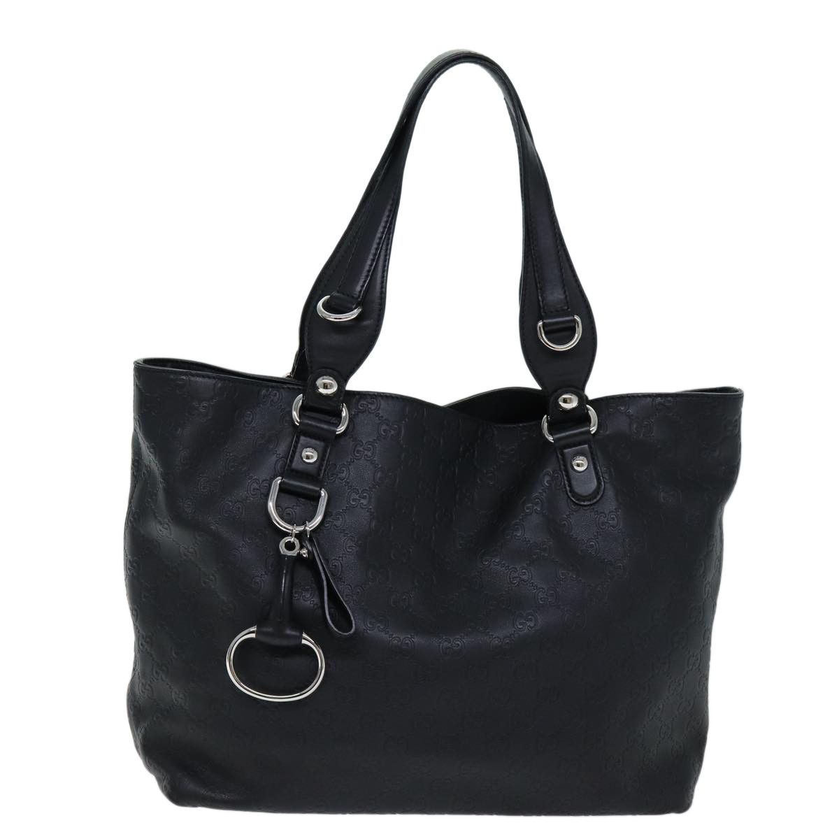 Gucci Horsebit Black Canvas Tote Bag (Pre-Owned) Size ONE SIZE - 13 Thumbnail