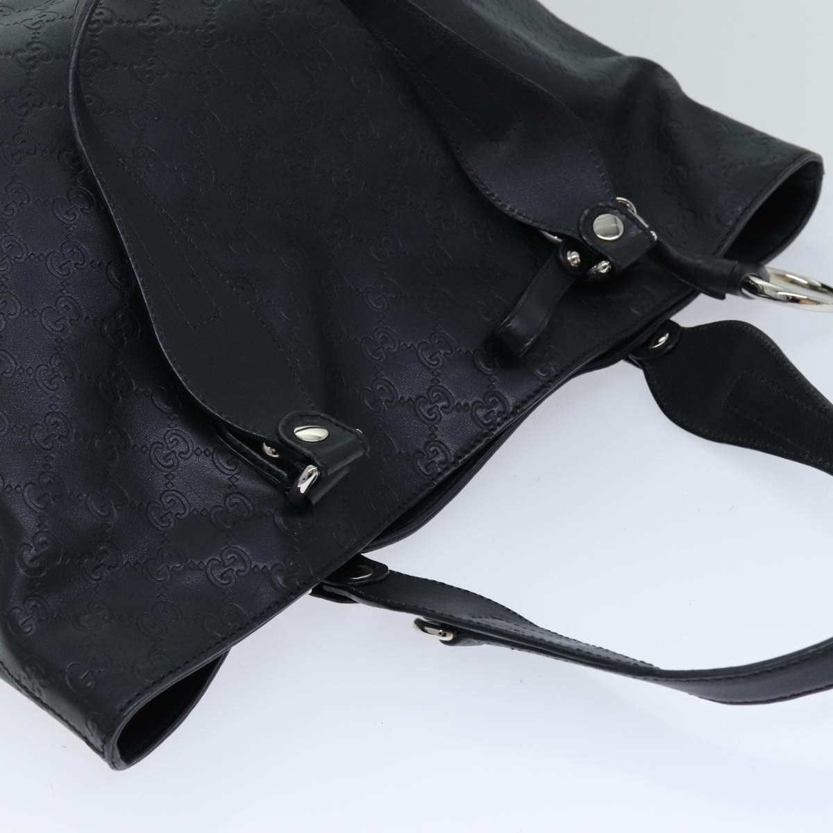 Gucci Horsebit Black Canvas Tote Bag (Pre-Owned) Size ONE SIZE - 4 Thumbnail