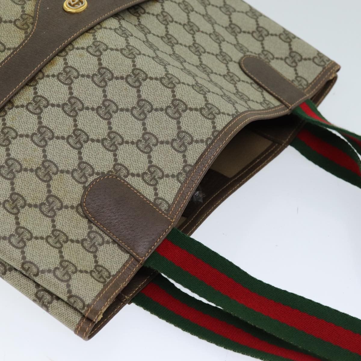 Gucci Shima Line Beige Canvas Tote Bag (Pre-Owned) Size ONE SIZE - 10 Thumbnail