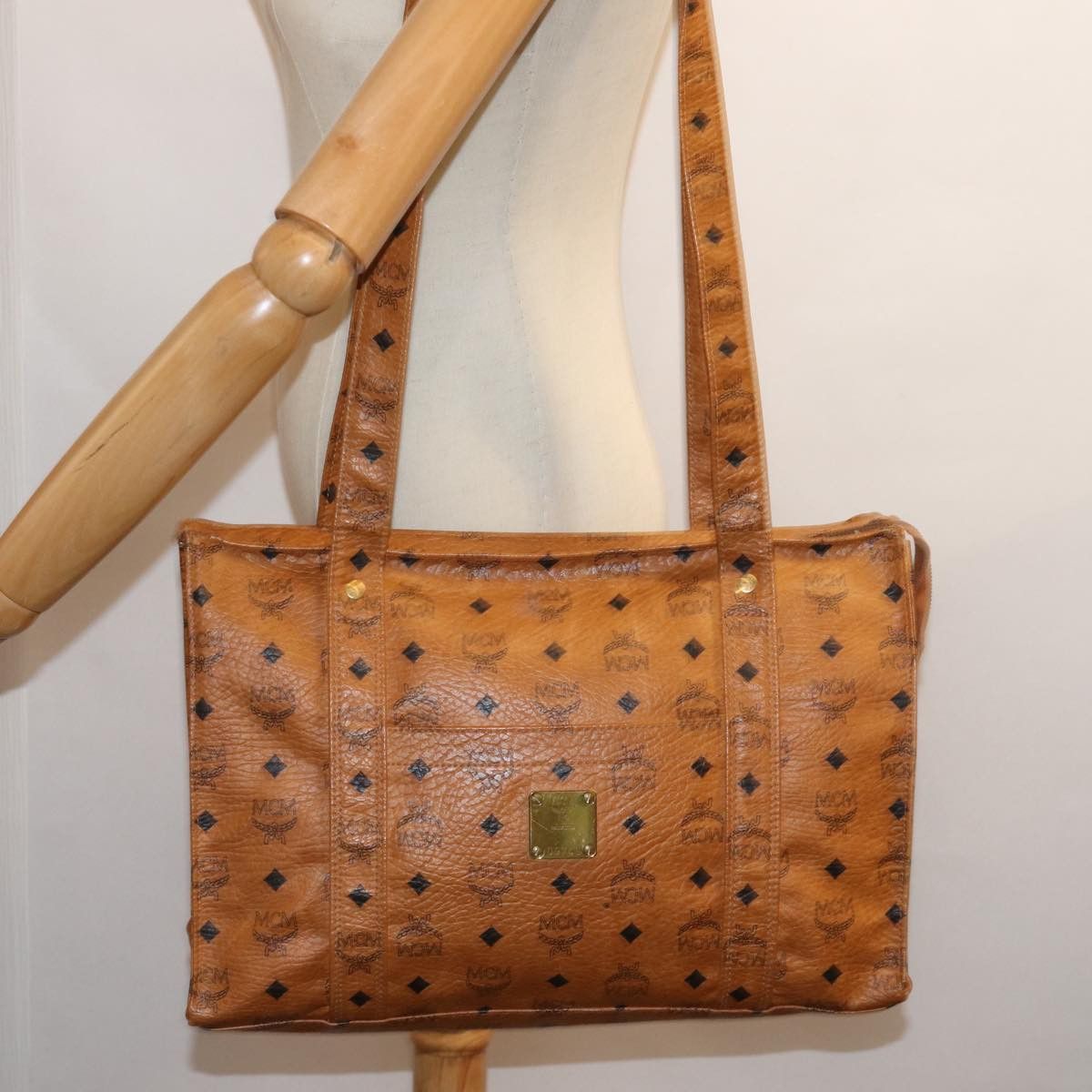 MCM Visetos Brown Canvas Tote Bag (Pre-Owned) Size ONE SIZE - 6 Thumbnail