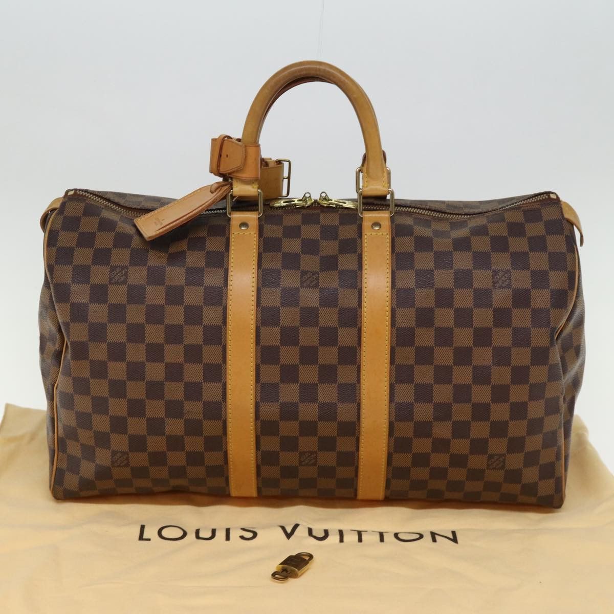 Louis Vuitton Keepall 45 Brown Canvas Travel Bag (Pre-Owned) Size ONE SIZE - 7 Thumbnail