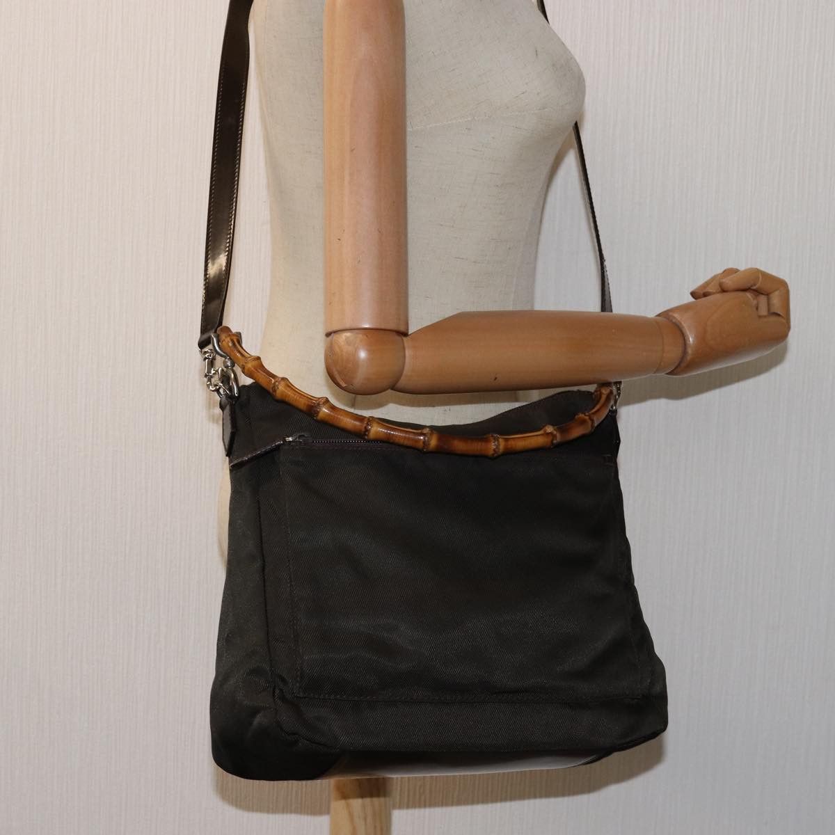 Gucci Bamboo Khaki Synthetic Shoulder Bag (Pre-Owned) Size ONE SIZE - 7 Thumbnail