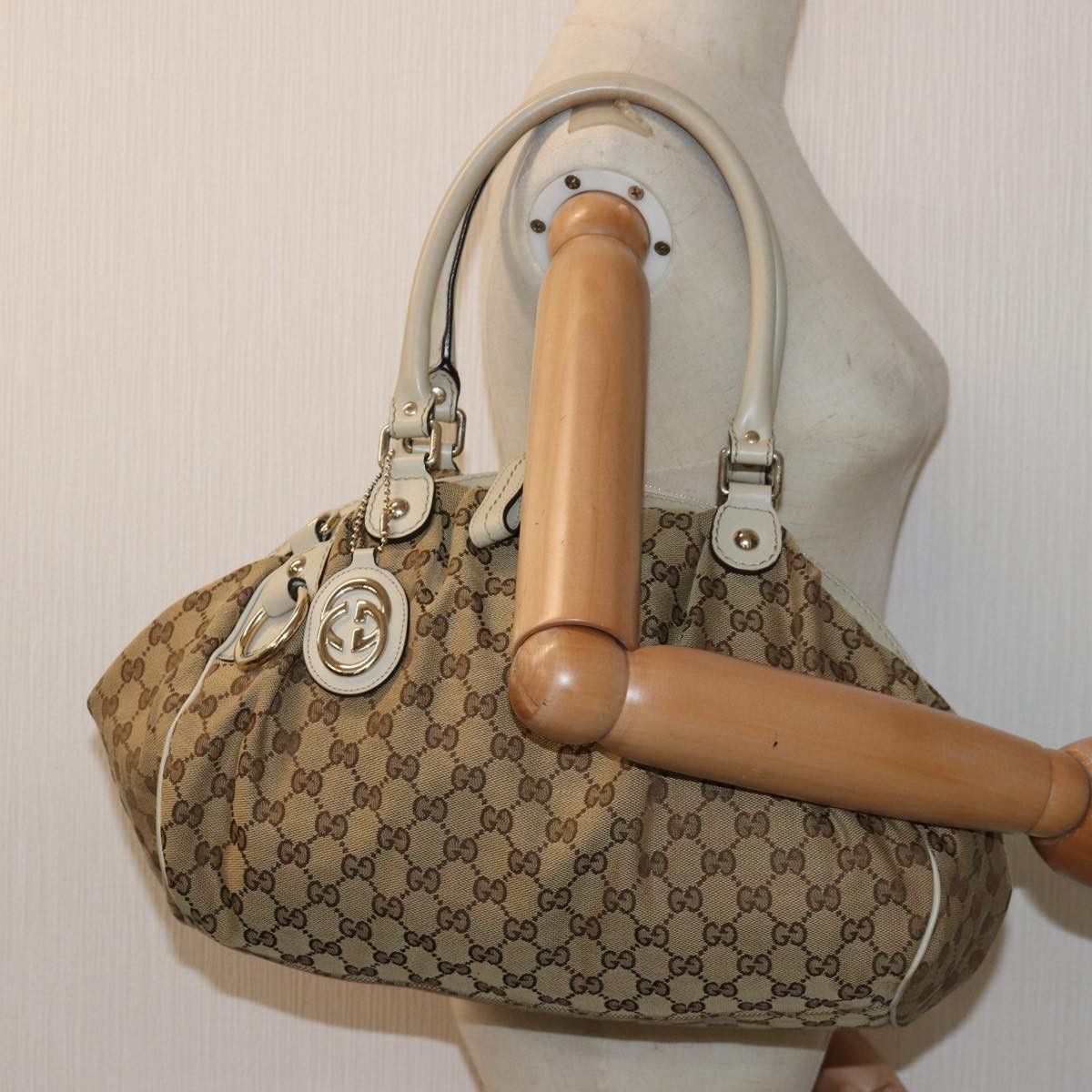 Gucci Sukey Beige Canvas Handbag (Pre-Owned) Size ONE SIZE - 8 Thumbnail