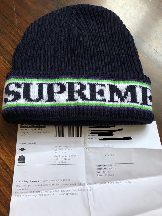 Supreme cuff sale logo beanie