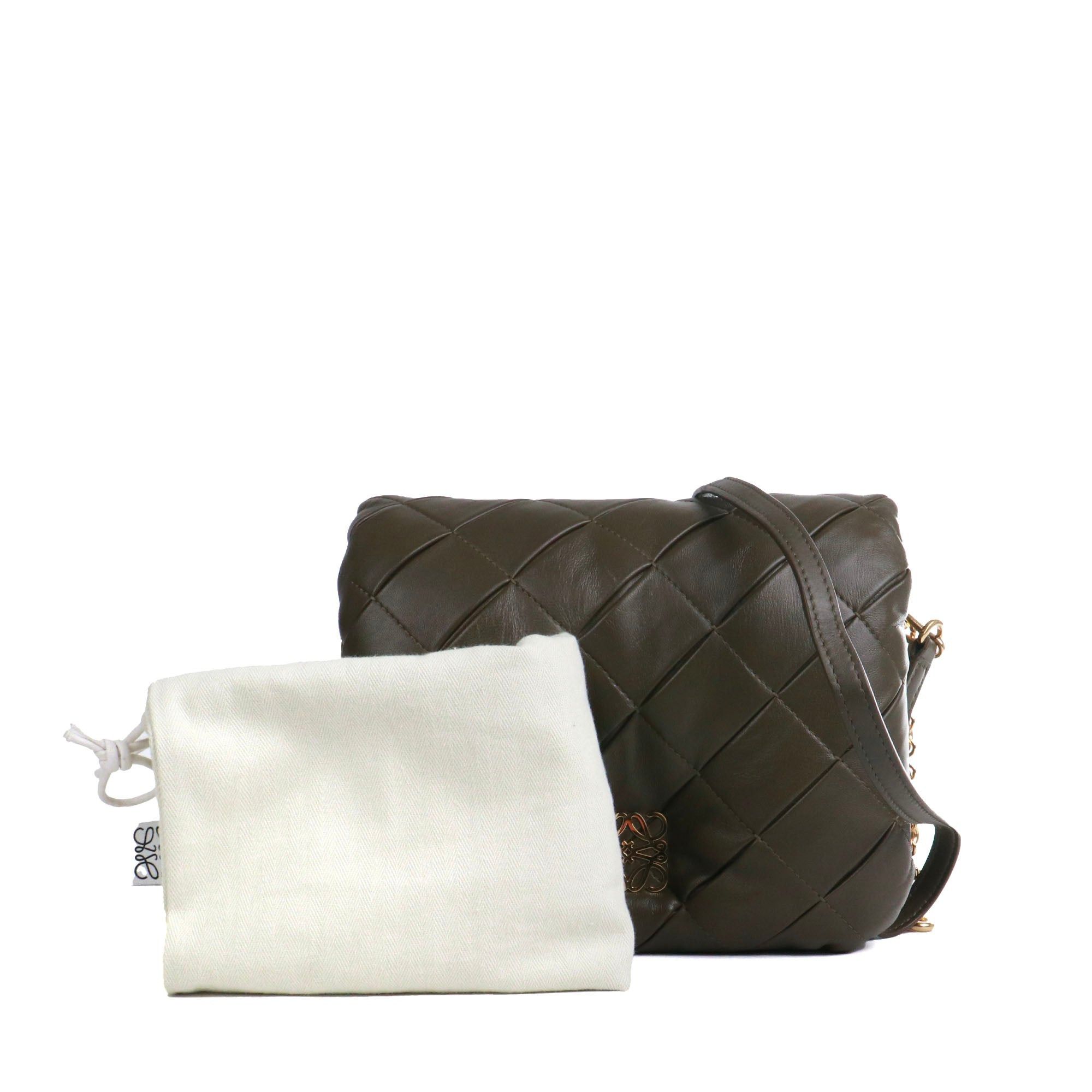 Loewe LOEWE - Loewe Goya Puffer shoulder bag in khaki leather Size ONE SIZE - 10 Thumbnail