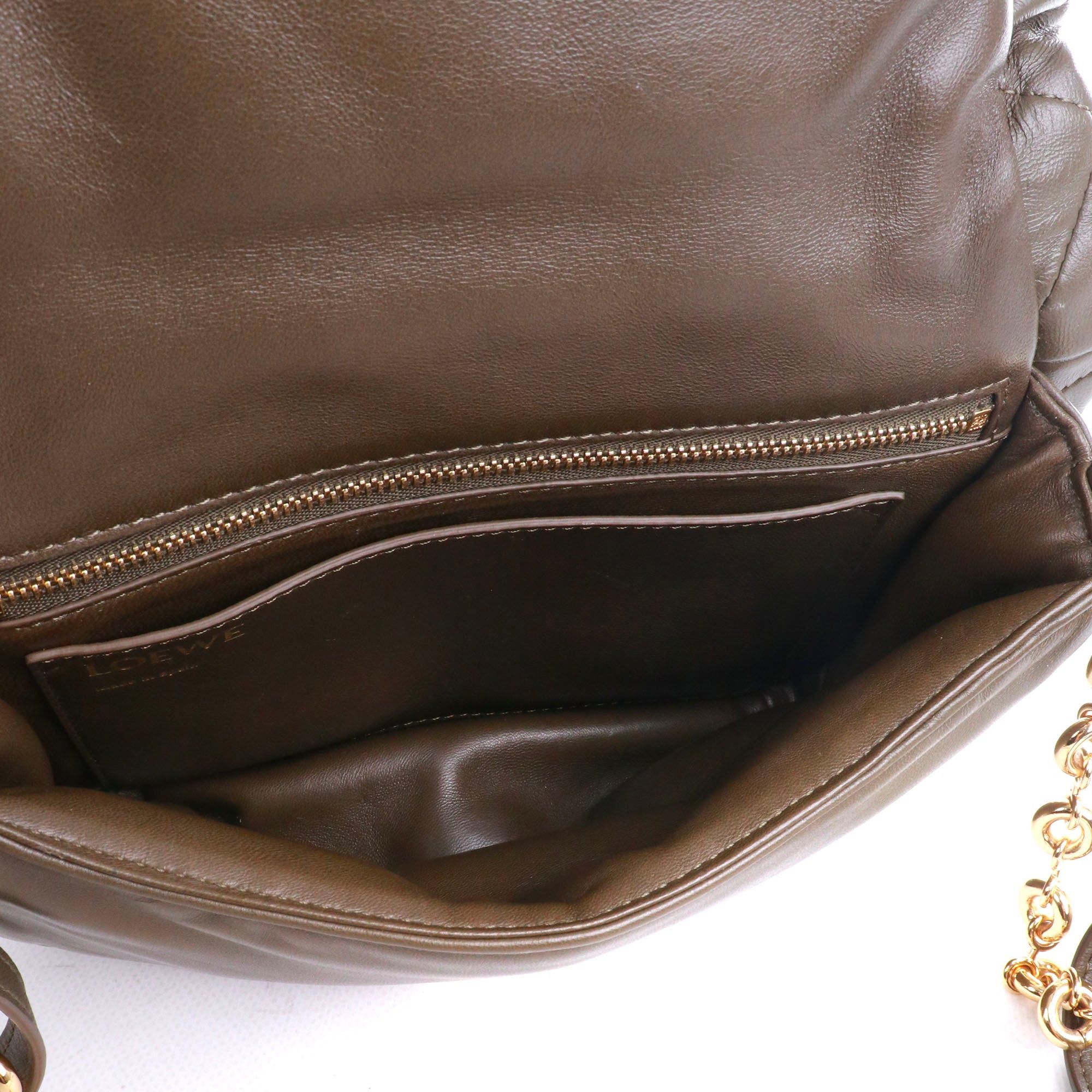Loewe LOEWE - Loewe Goya Puffer shoulder bag in khaki leather Size ONE SIZE - 8 Thumbnail