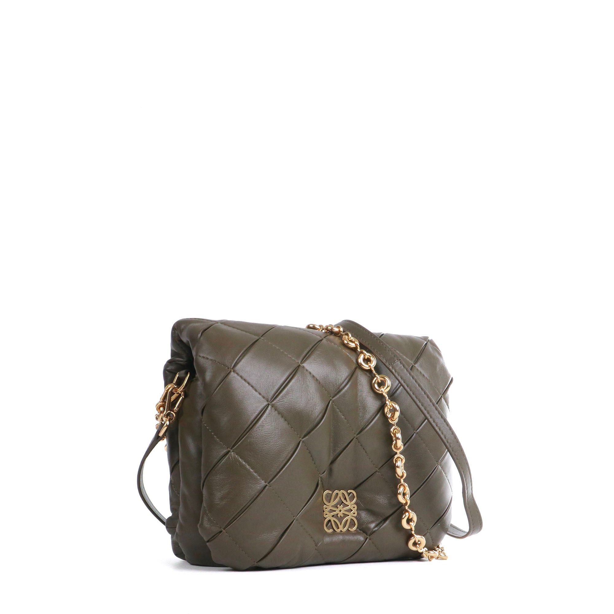 Loewe LOEWE - Loewe Goya Puffer shoulder bag in khaki leather Size ONE SIZE - 2 Thumbnail