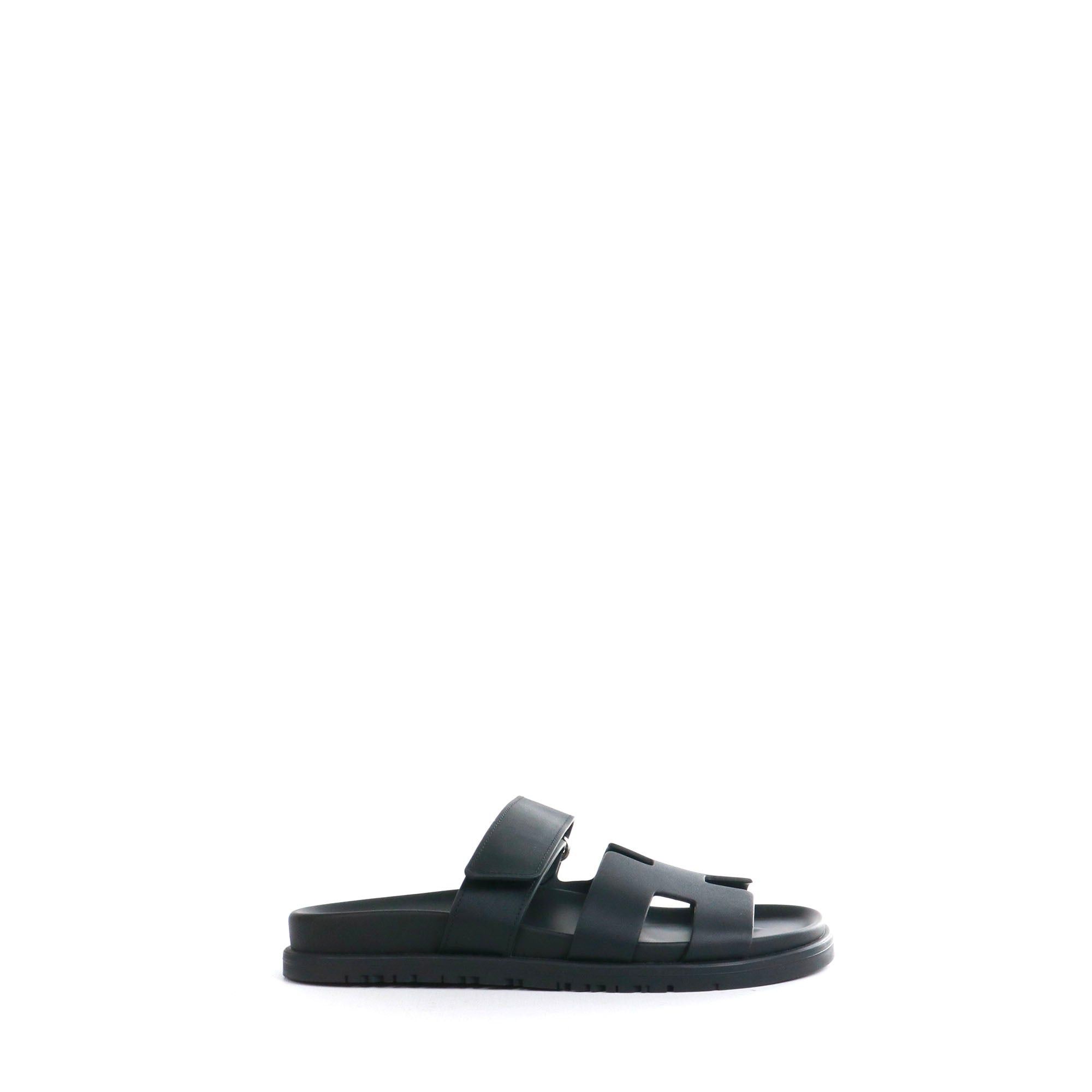 Hermes HERMÈS - Chypre Hermès sandals in black smooth leather (T36) Size US 5 / IT 35 - 2 Thumbnail